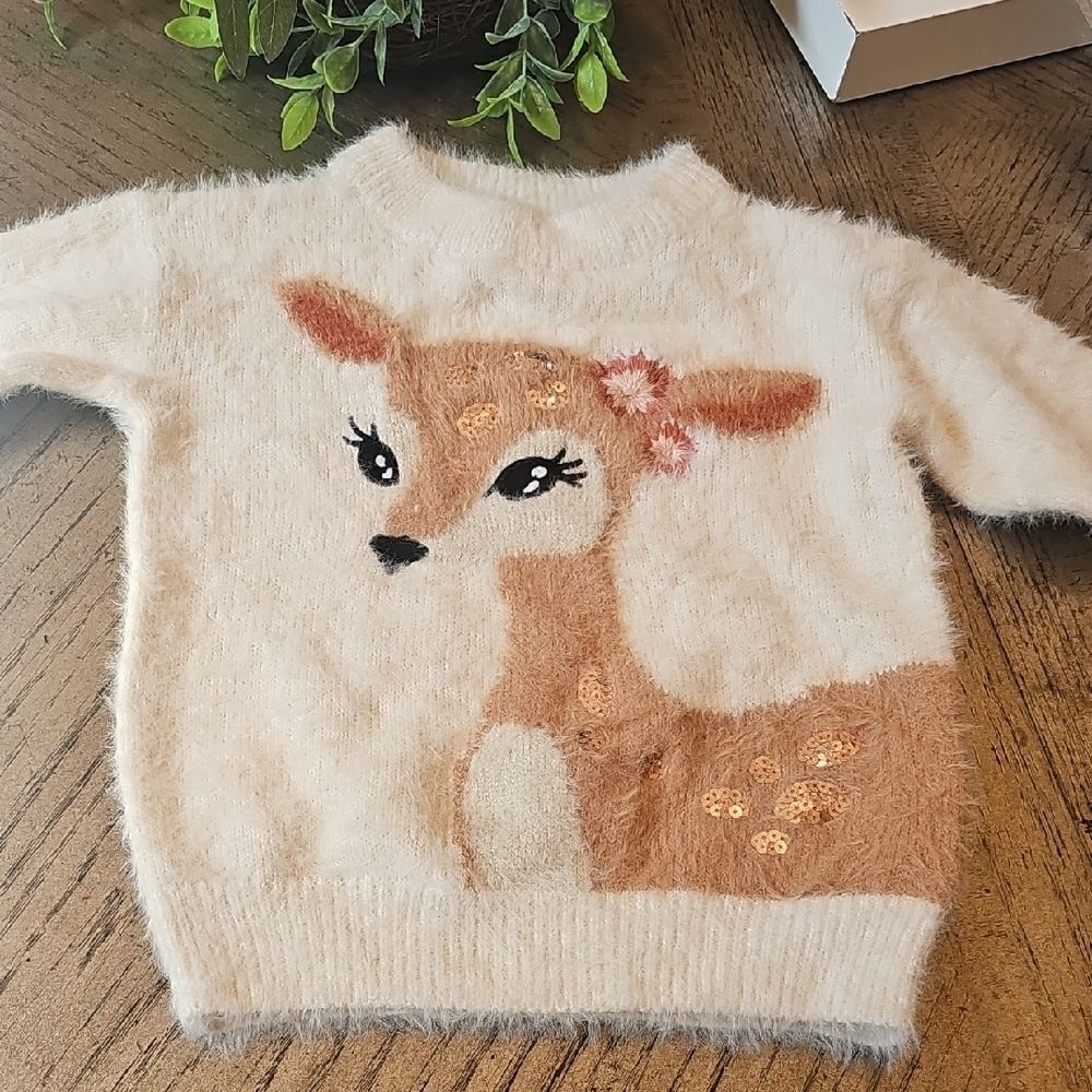 Fawn Fuzzy Sweater Size 4T